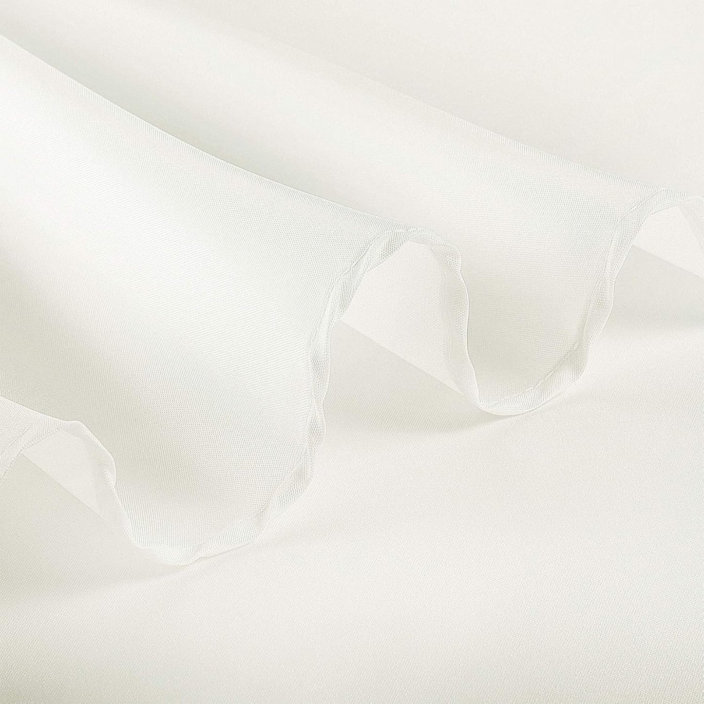 Ascoza 2pack 132 Inch Ivory Round Tablecloth in Polyester Fabric for Wedding/Banquet/Restaurant/Parties