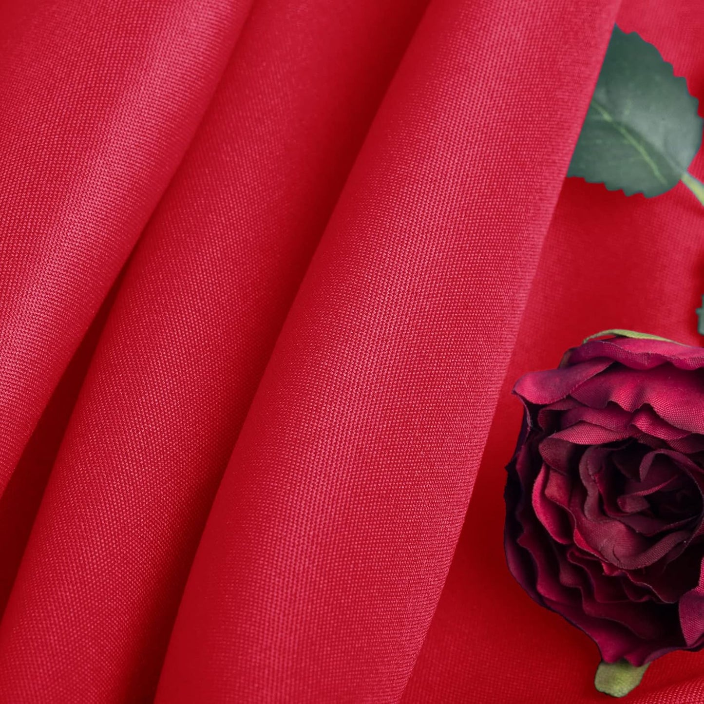 Ascoza 2pack 108 Inch Red Round Tablecloth in Washable Polyester Fabric for Wedding/Banquet/Restaurant/Parties…