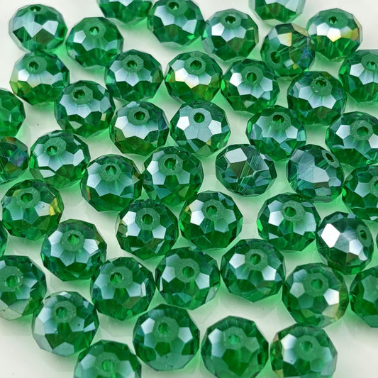 400pcs 4mm Crystal Glass Beads for Crafts Faceted Rondelle Glass Beads for Jewelry Making Crystal Spacer Beads for Necklaces Bracelets Earrings DIY Craft(Peacock Green AB)