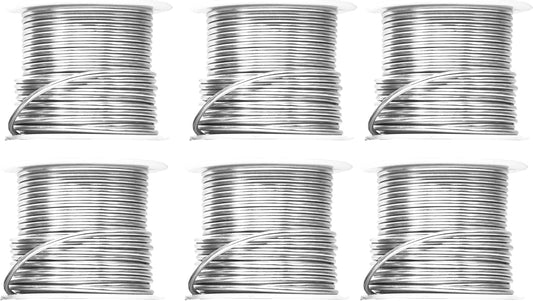 Mandala Crafts 14 Gauge Anodized Aluminum Craft Wire for Jewelry Making – 330 FT Colored Flexible Silver Combo Wire - Bendable for Bonsai Armature Crafting Sculpting