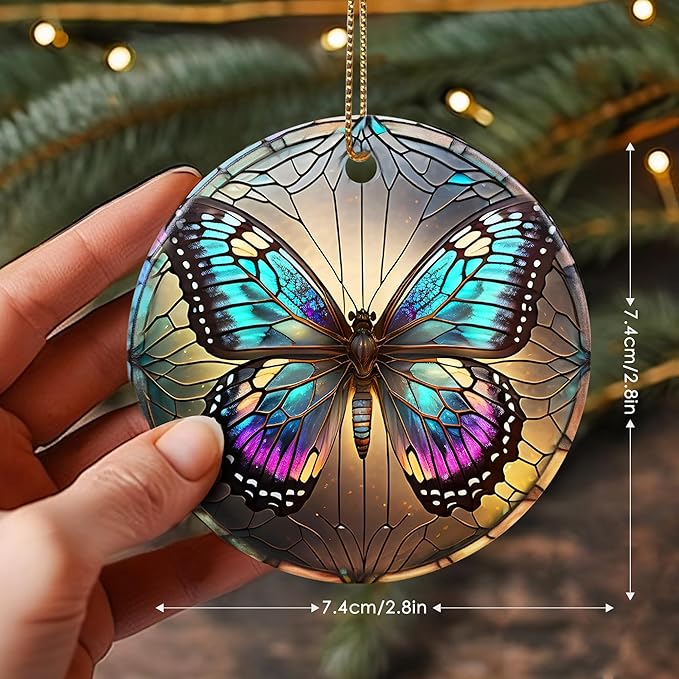 Touber Butterfly Christmas Ornament, Christmas Ornaments for Tree, Christmas Tree Decor, Holiday Ornament