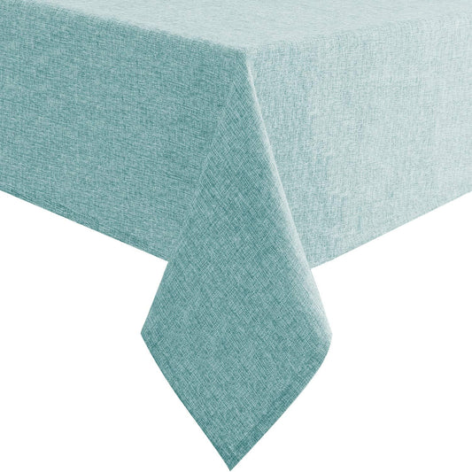 Hiasan Faux Linen Square Tablecloth - Wrinkle and Stain Resistant Washable Table Cloth for Kitchen Dining Room Holiday Table Cover for Party Dinner, Aqua, 30 x 30 Inch