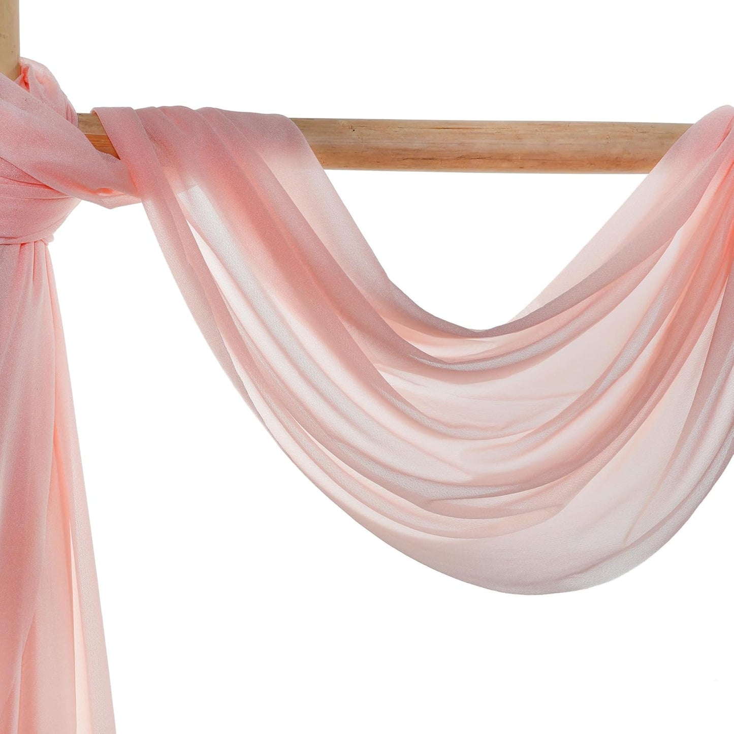 VDS Pack of 1 Panel (30 Inch X 40 Feet) Wedding Arch Draping Fabric Sheer Chiffon Fabric Drapery for Wedding Ceremony Reception Swag Backdrop Canopy Chuppah ARBO Altars Decoration (Dusty Rose)