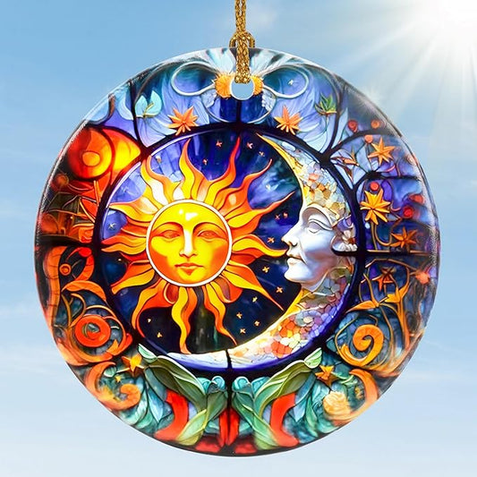 Sun and Moon Christmas Ornaments - Bumblebee Ornaments for Tree, Holiday Keepsake Gift Exchange