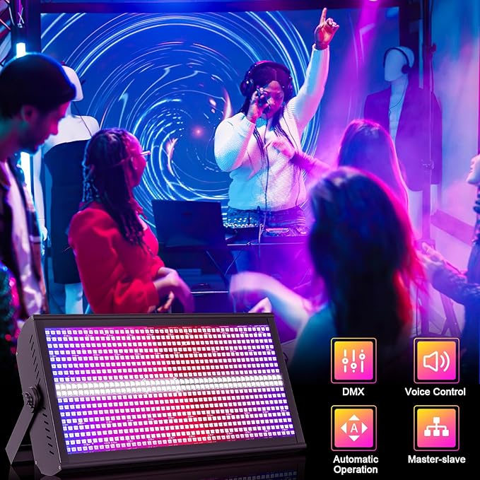 Led Wall Washer Light,200W Stage Lighting Bar Dj Light Bar Party Lights DJ Disco Lights Professional DMX Control Auto Play Sound Activated Strobe Lighting for Parties Church Wedding Club-8PC