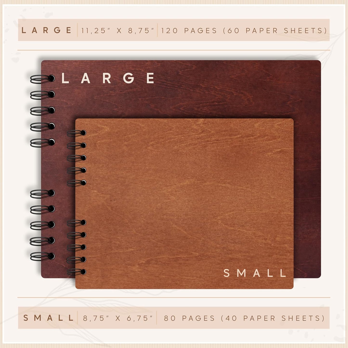 Personalized Wood Wedding Guest Book - 5 Colors/Finishings, 2 Sizes, 12 Designs - Wood Wedding Decorations, Guest Book Signs for Wedding Reception (DESIGN 11)