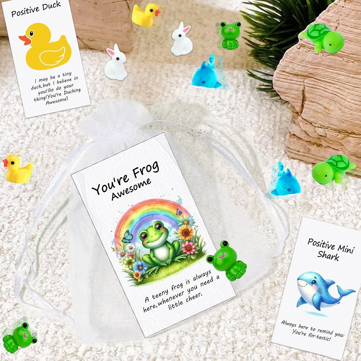 20 Set Employee Appreciation Gifts Bulk for Thank You Staff Back to School Student Teacher Office Coworker Nurse Pocket Gift Favors Animal Pun Inspirational Note Cards Turtle Shark Frog Duck Favors
