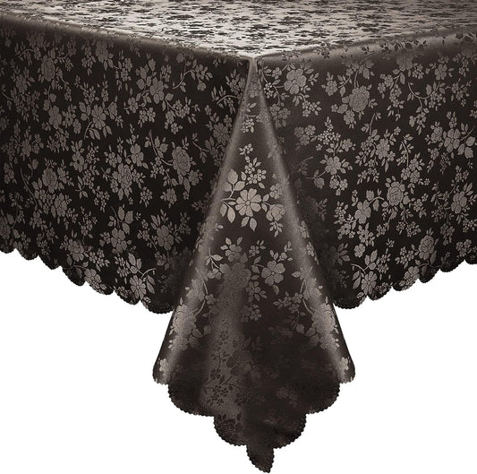 smiry Waterproof Vinyl Tablecloth, Rectangle Heavy Duty Table Cloth, Wipeable Table Cover for Kitchen and Dining Room (Coffee 1, 60X102 Inch)