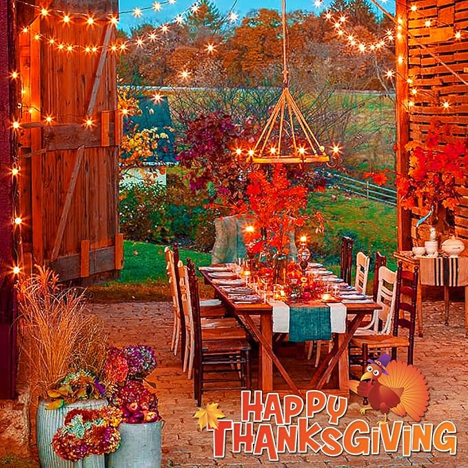 JMEXSUSS 500 LED Orange Christmas Lights Outdoor, 173ft Christmas String Lights Plug in, Waterproof 8 Modes Orange LED Light for Party House Tree Thanksgiving Xmas Decorations