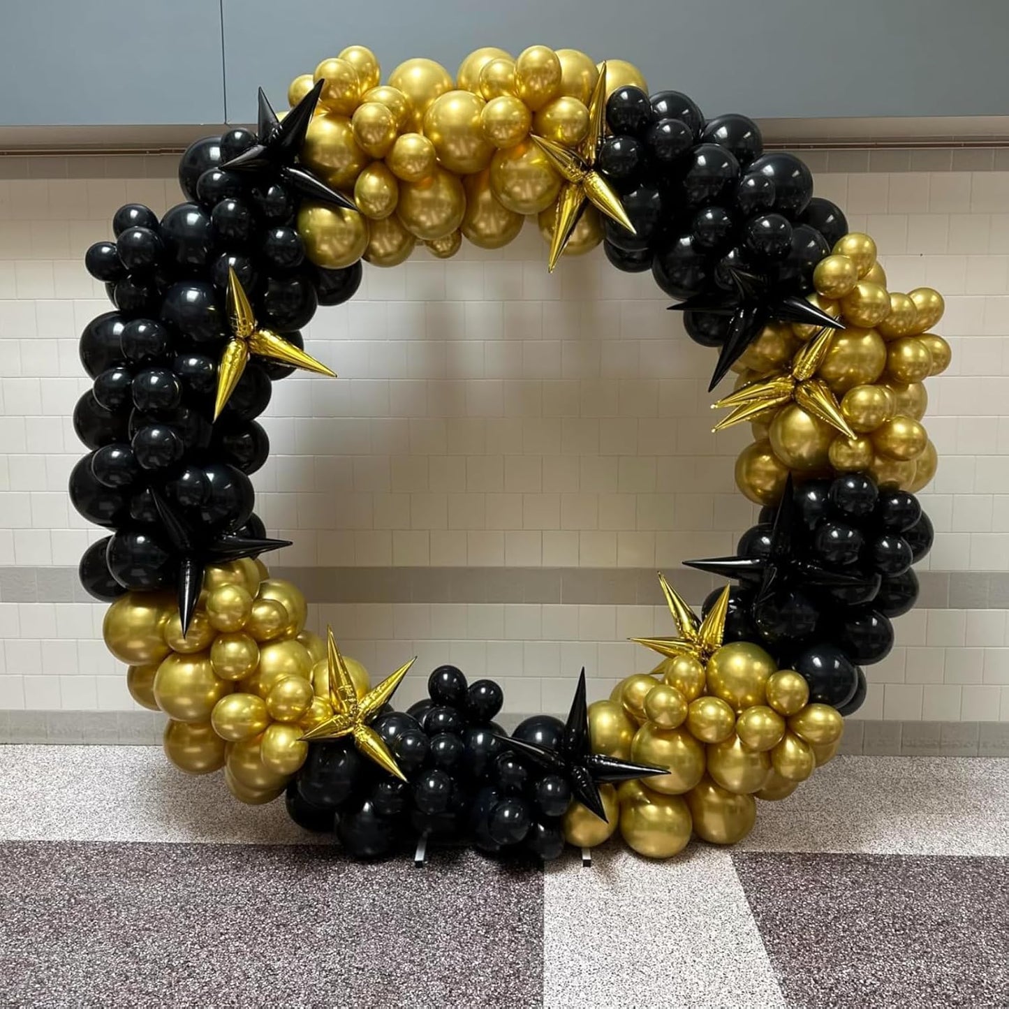 Gold Star Balloons 12pcs, 27/22 Inch Foil Star Explosion Balloons, Large Spike Mylar Cone Balloon, Fireworks Shape Balloon Party Decor for Anniversary New Year Graduation Birthday