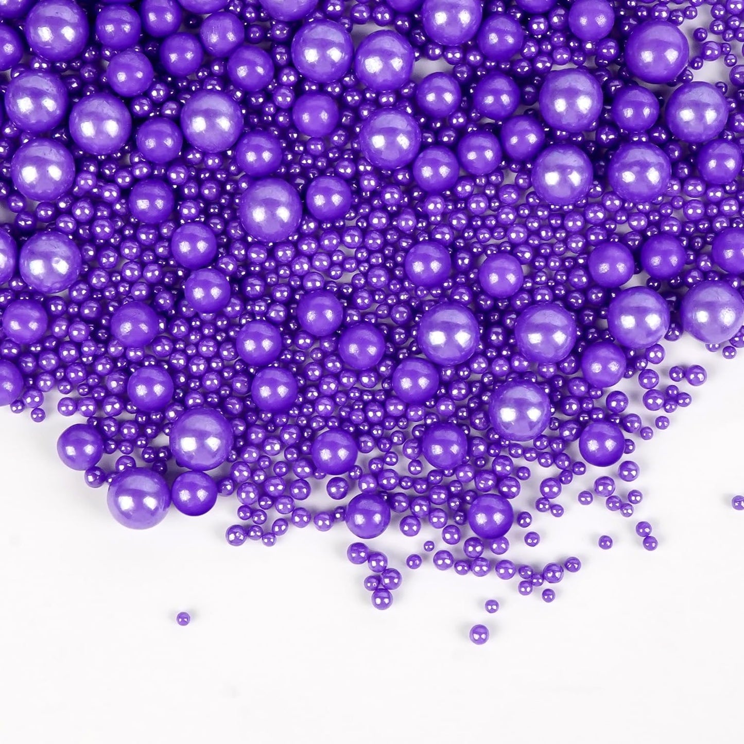 Edible Purple Pearl Sprinkles, Pearl Sugar Sprinkles, Edible Pearls for Cake Decorating, Cupcake Toppers, 180g/6.35oz, Mix Size, Cookie Decoration, Wedding Party Halloween Supplies