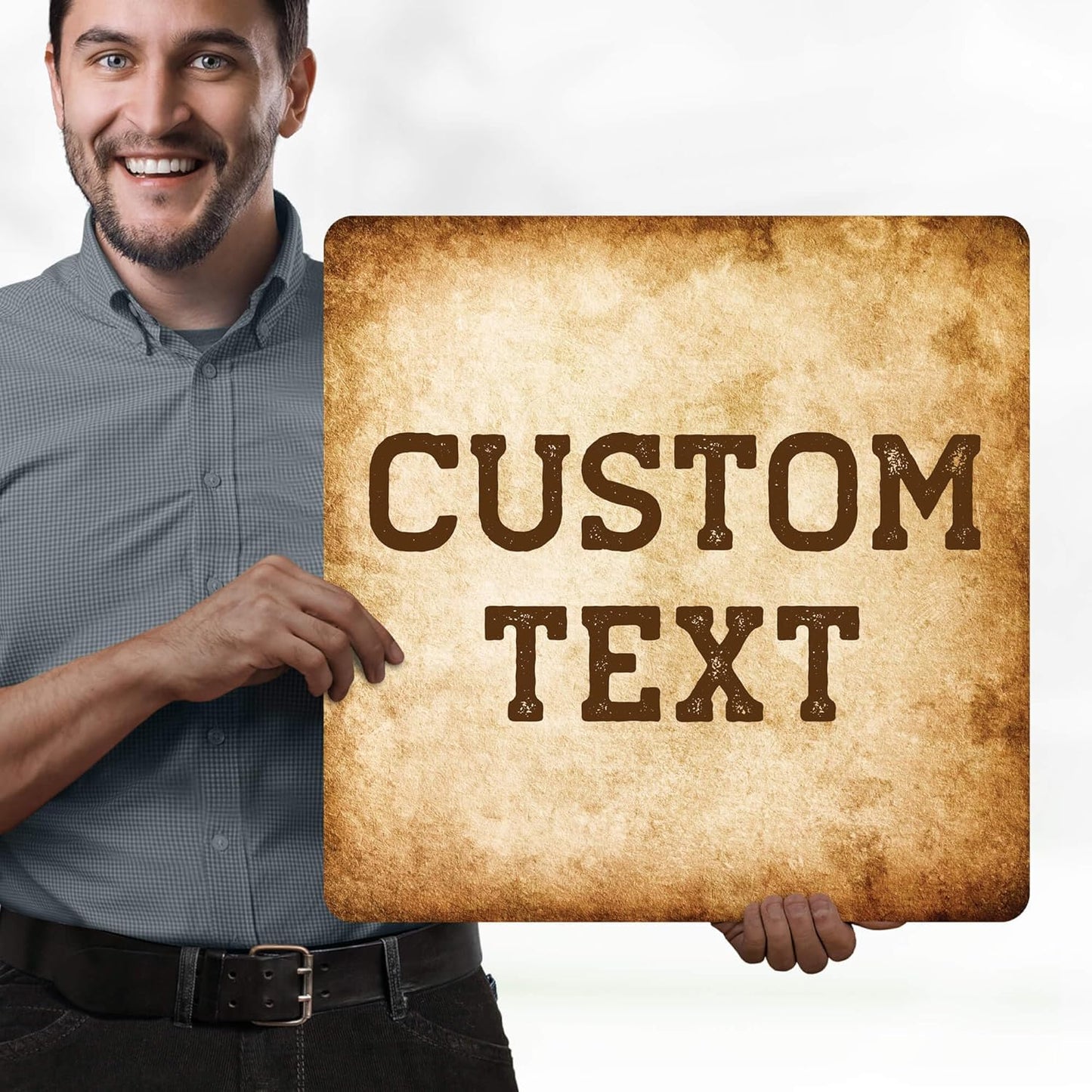 Custom Sign, Custom Street Sign, 11 Font Colors, 13 Font Styles, 4 Hole Options, 22 Sizes, 18x18 Inches, Rust Free DiBound, Fade Resistant, Made in USA by My Sign Center (Vintage)