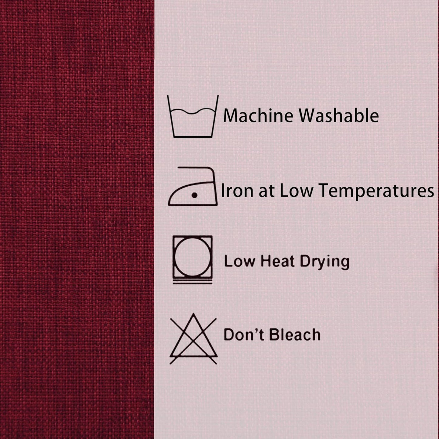 Hiasan Faux Linen Rectangle Tablecloth - Wrinkle and Stain Resistant Washable Table Cloth for Kitchen Dining Room Holiday Table Cover for Dinner, Red, 54 x 80 Inch