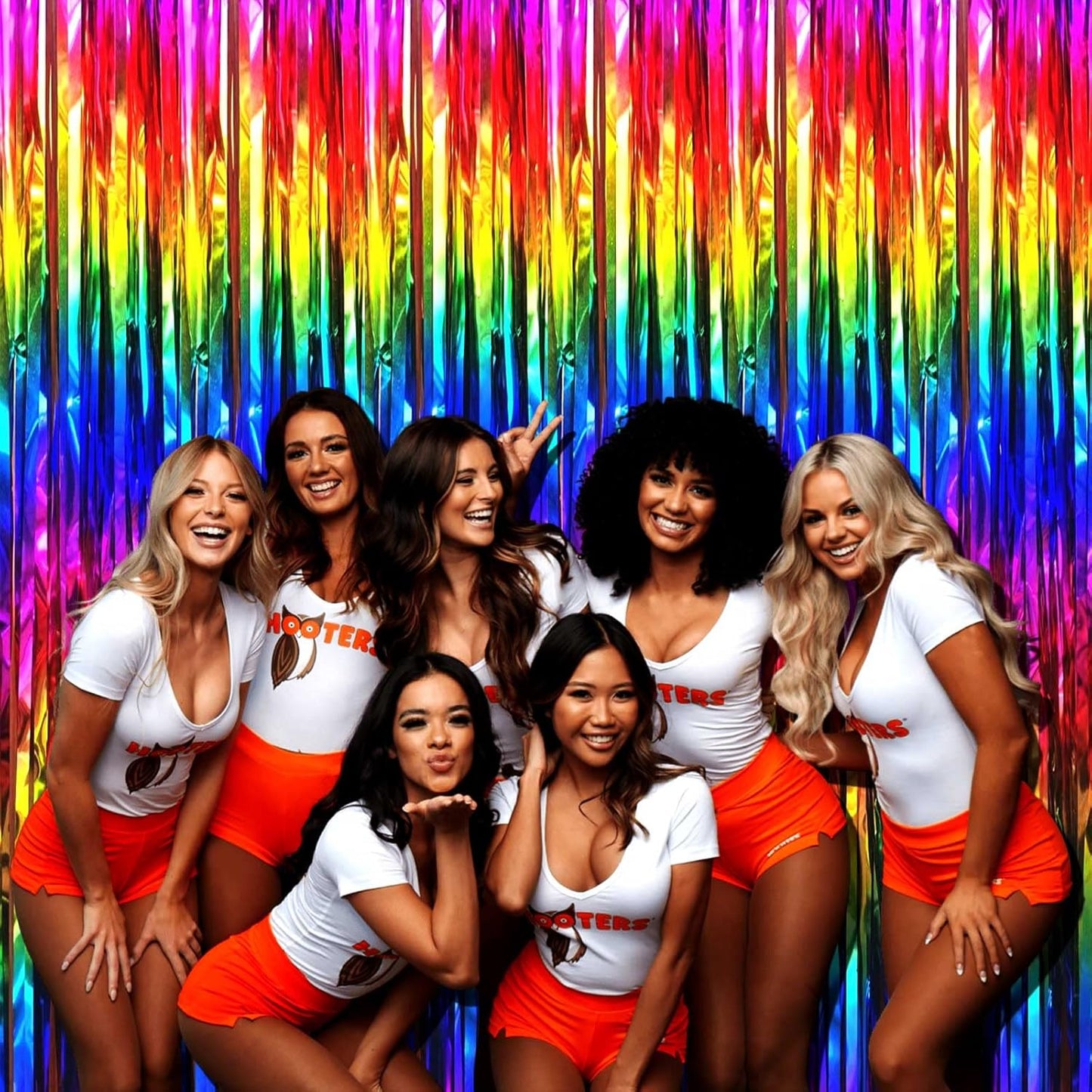 4 Pack Rrainbow Foil Fringe Curtain Backdrop, 3.28Ft x 9.84Ft Colorful Metallic Tinsel Streamers Curtains for Party, Photo Booth Props, Birthday, 2022 Graduation Supplies, One Size