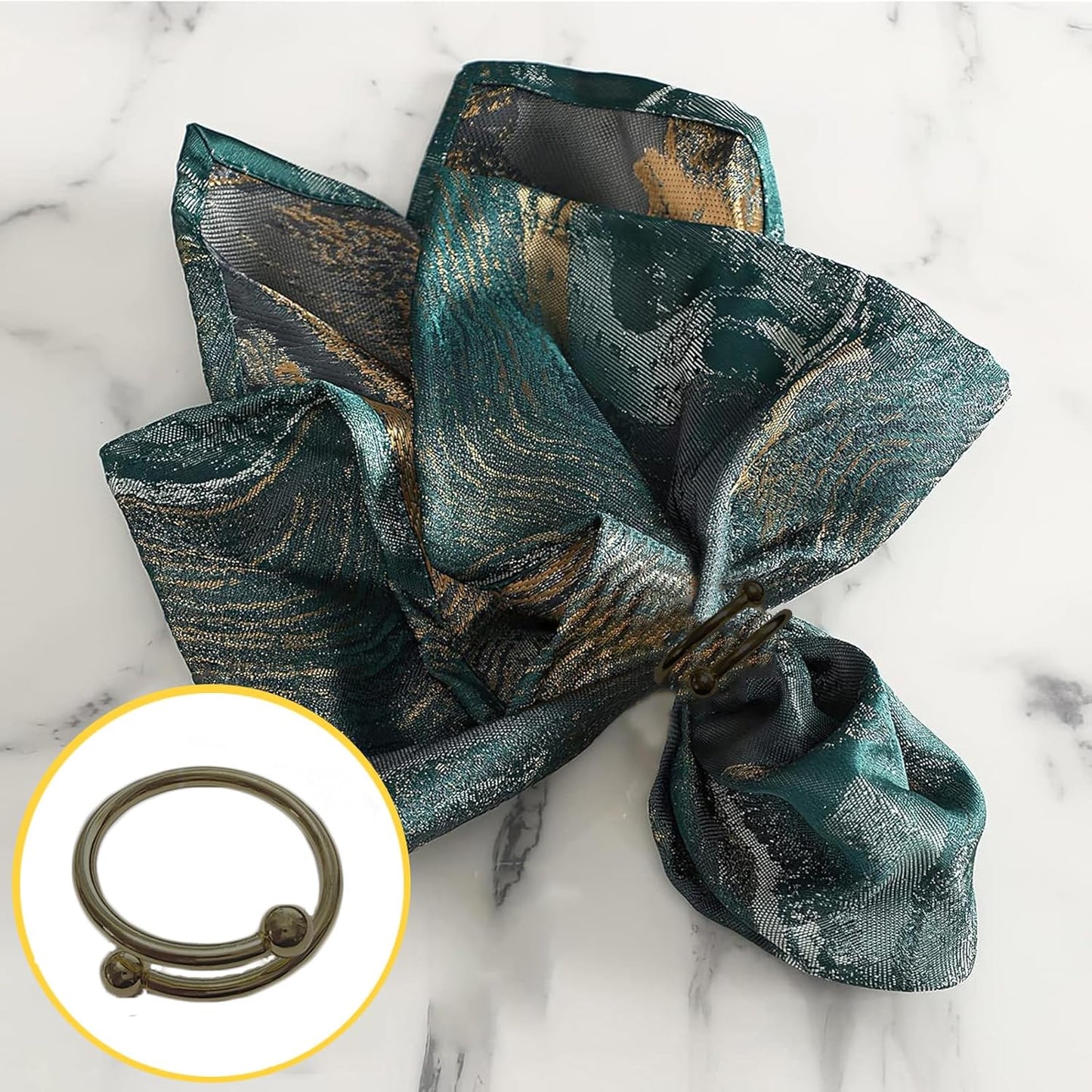 8 Pcs Black Napkin Rings - Round Napkin Ring,Stainless Steel Napkin Rings,Metal Napkin Ring for Table Settings Wedding Christmas Party Dinner Table(Spring Type)