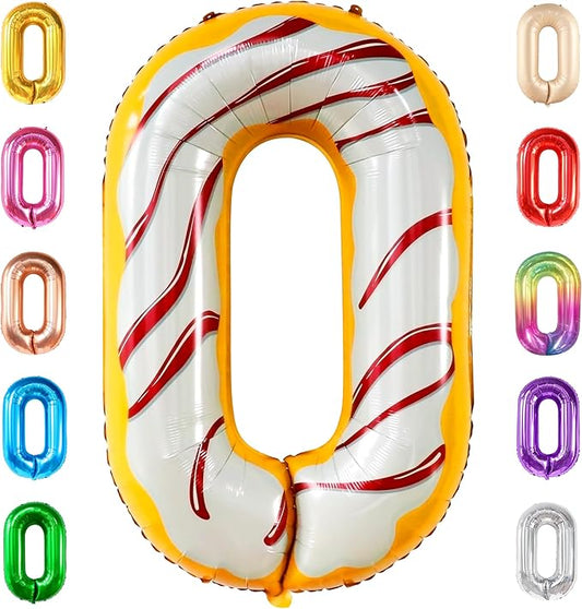 KatchOn, Donut Balloon Number 0-40 Inch | Donut 0 Balloon Number for Party decorations | 0 Balloon for Sweet Theme Party Supplies | Birthday Balloons, 0 Digit Balloon