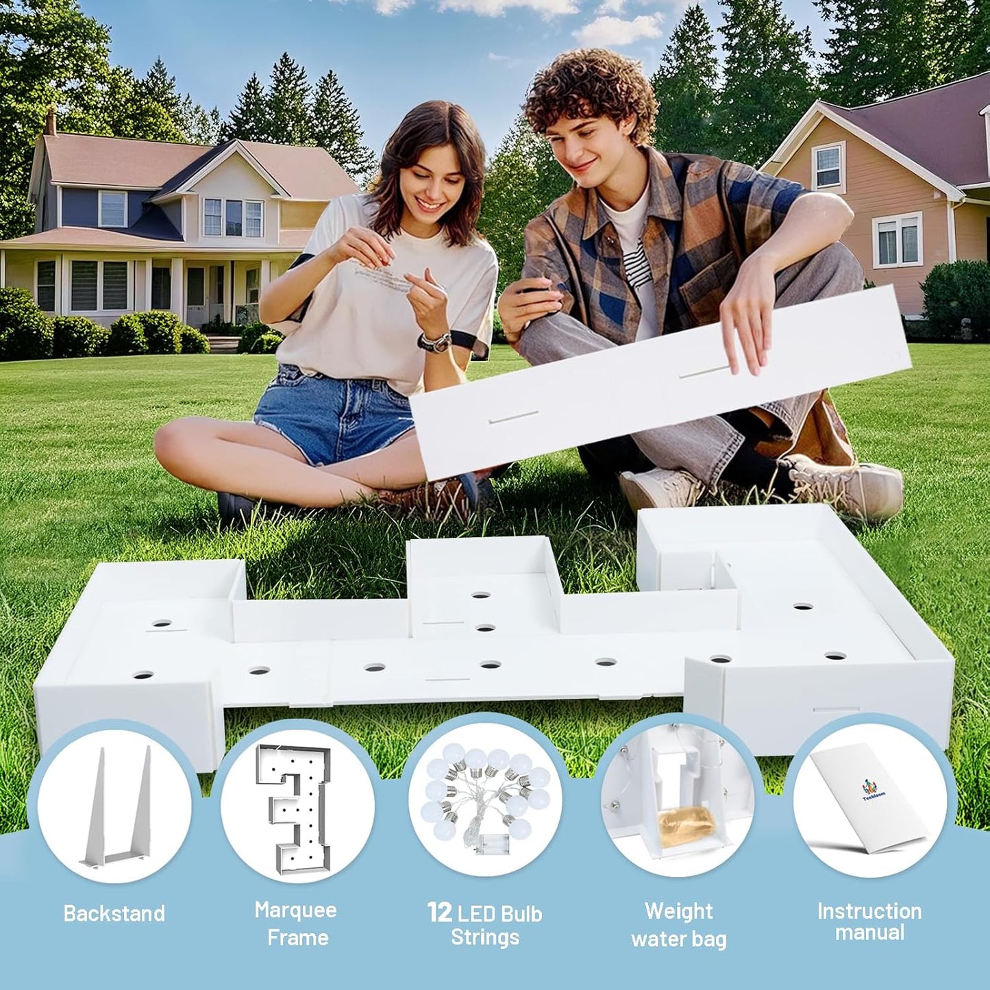 4FT Marquee Light Up Letters F,Party Decoration Large Marquee Light Up Letters with Weighted Water Bag,Pre-cut Foam Board Set Can Be Used for Birthdays,Weddings,Baby Anniversaries