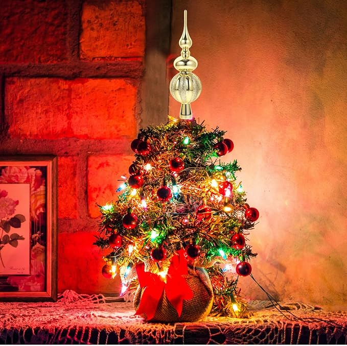 Spherical Christmas Tree Topper Plastic Xmas Tree Decoration Ornament for Festive Parties Lightweight Treetop Decor for Family Gatherings and Events