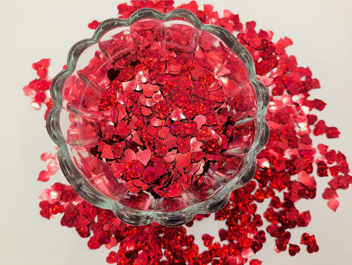 4000Pcs Hearts Shape Glitter Cute Sprinkle Party Confetti Table Decoration for Valentine's Day, Celebration, Wedding, Engagement Supplies (Red Hearts)