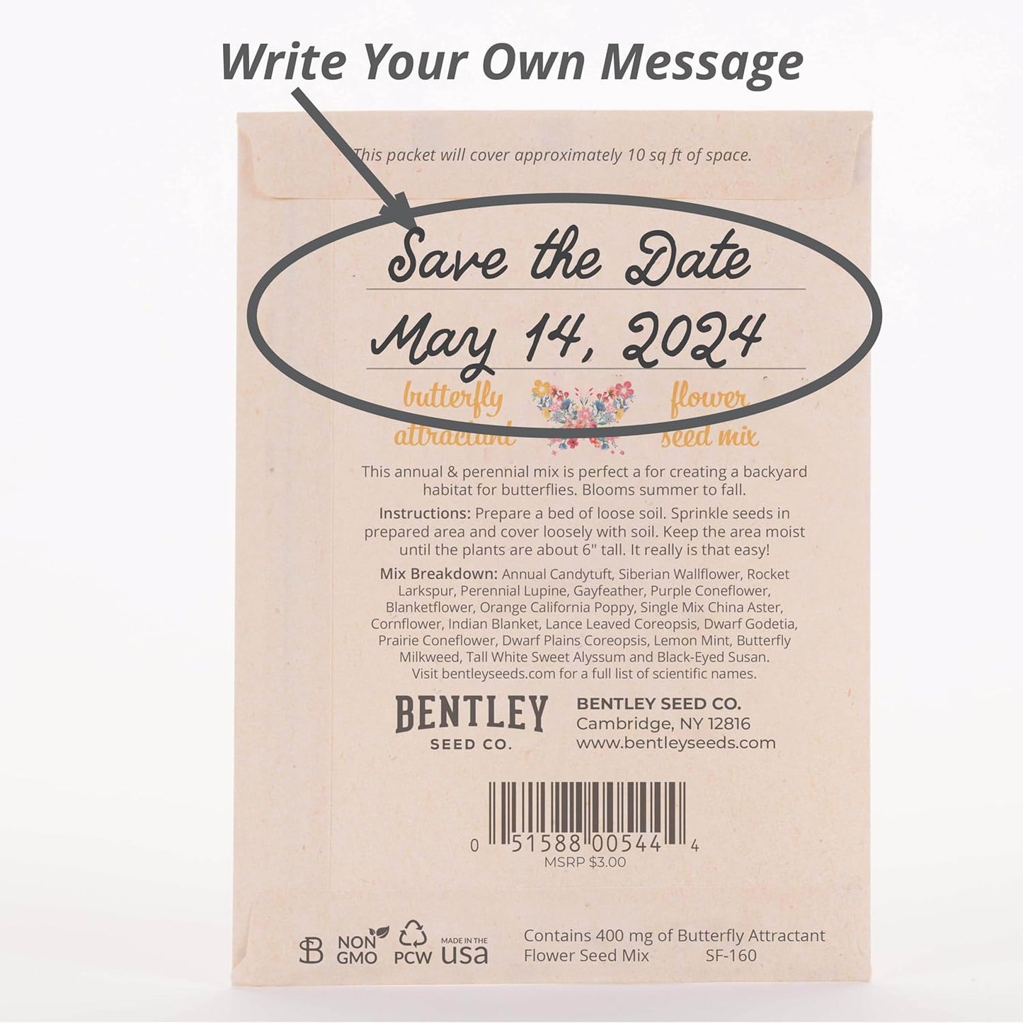 Make Your Heart Flutter 25 Bird and Butterfly Wildflower Seed Packets for Planting, A Beautiful Valentines Day Gift, Bentley Seed Co