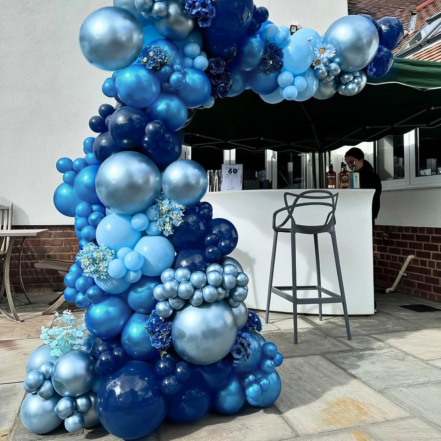 Netnology Blue Balloons Set, 60Pcs 12 Inch Macaron Blue, Light Blue,Navy Blue,Metallic Blue Balloon Kit for Boy Birthday, Baby Shower, Bridal Shower, Wedding,Graduation Party Decorations