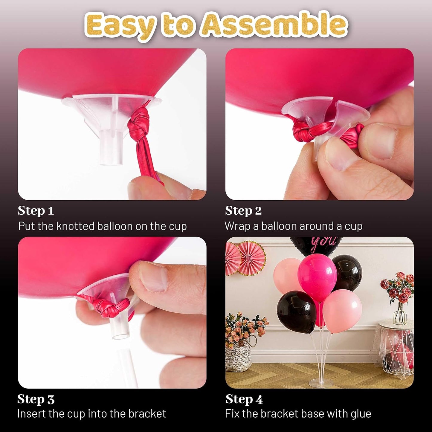 JOYYPOP 12 Sets Balloon Stand Kit, Balloon Sticks with Base Birthday Graduation Party Decorations Wedding