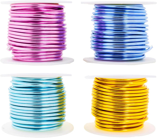 Mandala Crafts 2.5mm 10 Gauge Pastel Color Anodized Aluminum Wire for Sculpting, Armature, Jewelry Making, Gem Metal Wrap, Garden, Colored and Soft, 4 Rolls