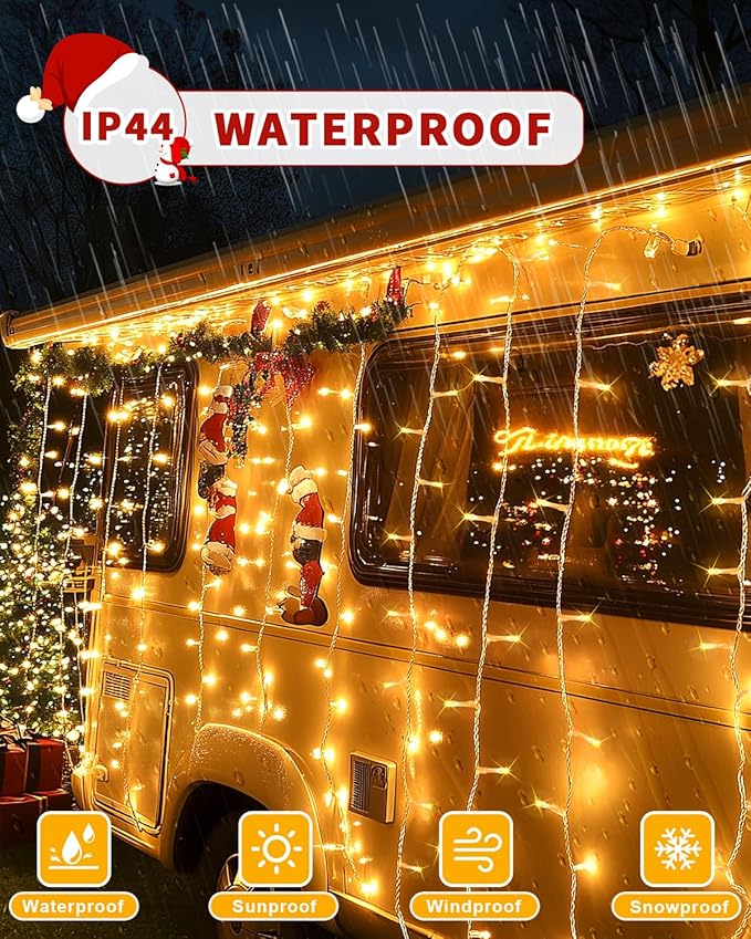 Christmas Lights String Outdoor Indoor, Warm White 403FT 1200 LED Xmas Tree Decorations Lights,Plug in Twinkle Fairy Light with Remote Timer for Room Yard Holiday Party Wedding Camping Decor