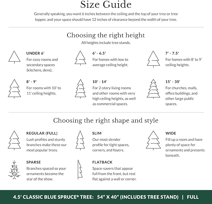 Balsam Hill 4.5ft Pre-Lit Classic Blue Spruce - Artificial Christmas Tree with 886+ Tips, 300 Clear LED Lights, Easy Plug Technology & Premium Stand for Indoor Holiday Decorating