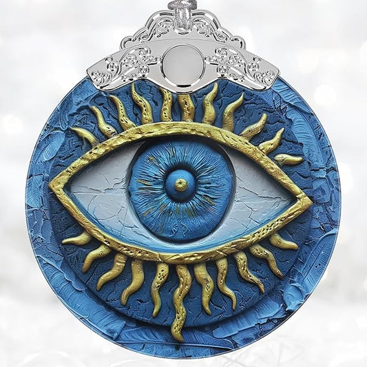 Christmas Decorations Ornaments, Stained Glass Ornament, Christmas Tree Ornaments, 2025 Gift Ornament, Xmas Gift for Friend Family Coworker - Evil Eye