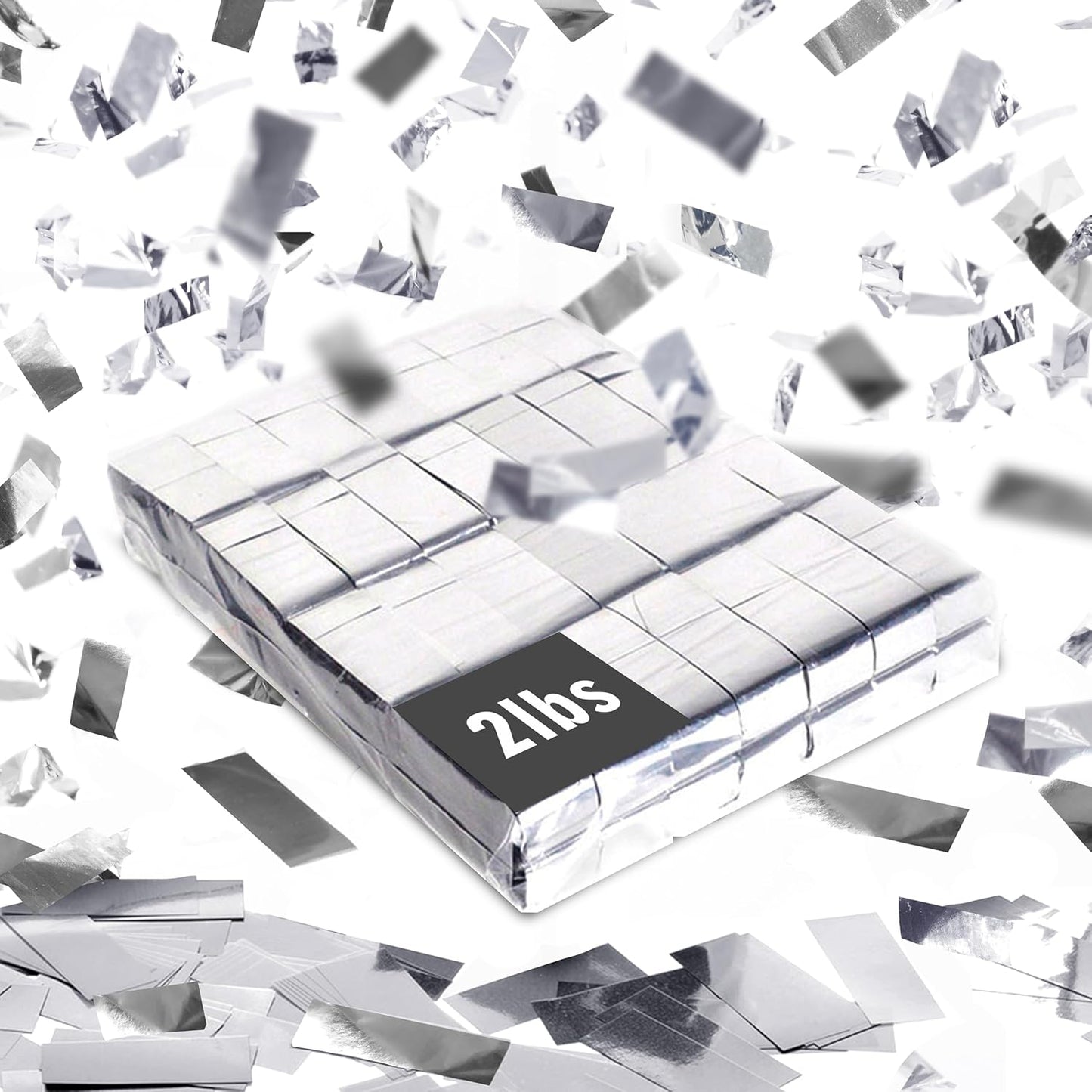 Silver Confetti Paper - BULK 2.2lbs | 1kg, Biodegradable Tissue Paper, Rainbow Light Weight, Non-Staining Paper, for Events, Crafts, Decorations