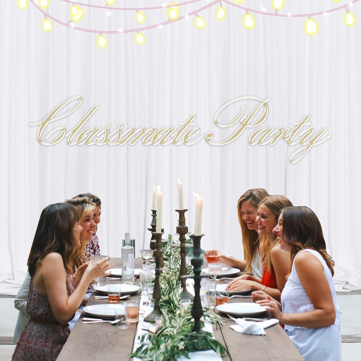 MEETSKY 10 feet x 10 feet White Backdrop Curtain for Parties Wedding Decor- White Photography Rod Pocket Backdrop Drapes Polyester Fabric Curtain for Birthday Holiday Party, 5ft x 10ft, 2 Panels