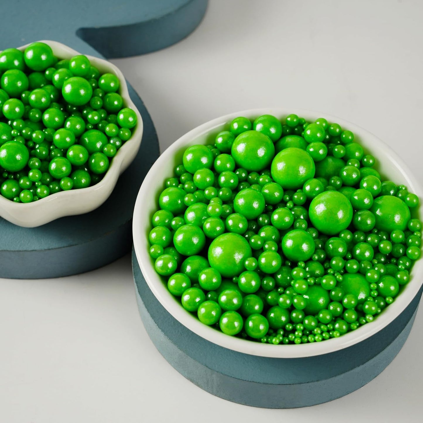 Kasvan Halloween Green Pearl Sugar Sprinkles - Edible Candy Pearls 130g/4.58 Oz, Mix Size, Baking Cake Decorations, Ice Cream Toppings and Cookie Decorating, Wedding Party Chirstmas Supplies