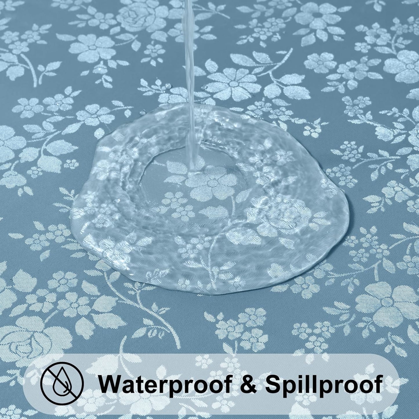 Smiry Rectangle Table Cloth, Waterproof Heavy Duty Vinyl Tablecloths, Wipeable Washable Table Cover for Kitchen and Dining Room (Stone Blue, 54" X 78")