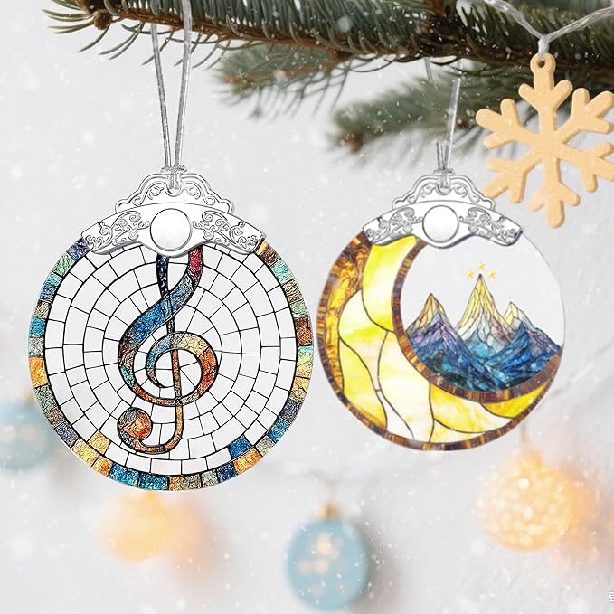 Musical Note Ornament, Stained Glass Christmas Decorations, Christmas Ornaments for Tree, Holiday Ornament, Gifts for Musical Lovers, Holiday Party Gifts, Gift Ideas & Xmas Gift