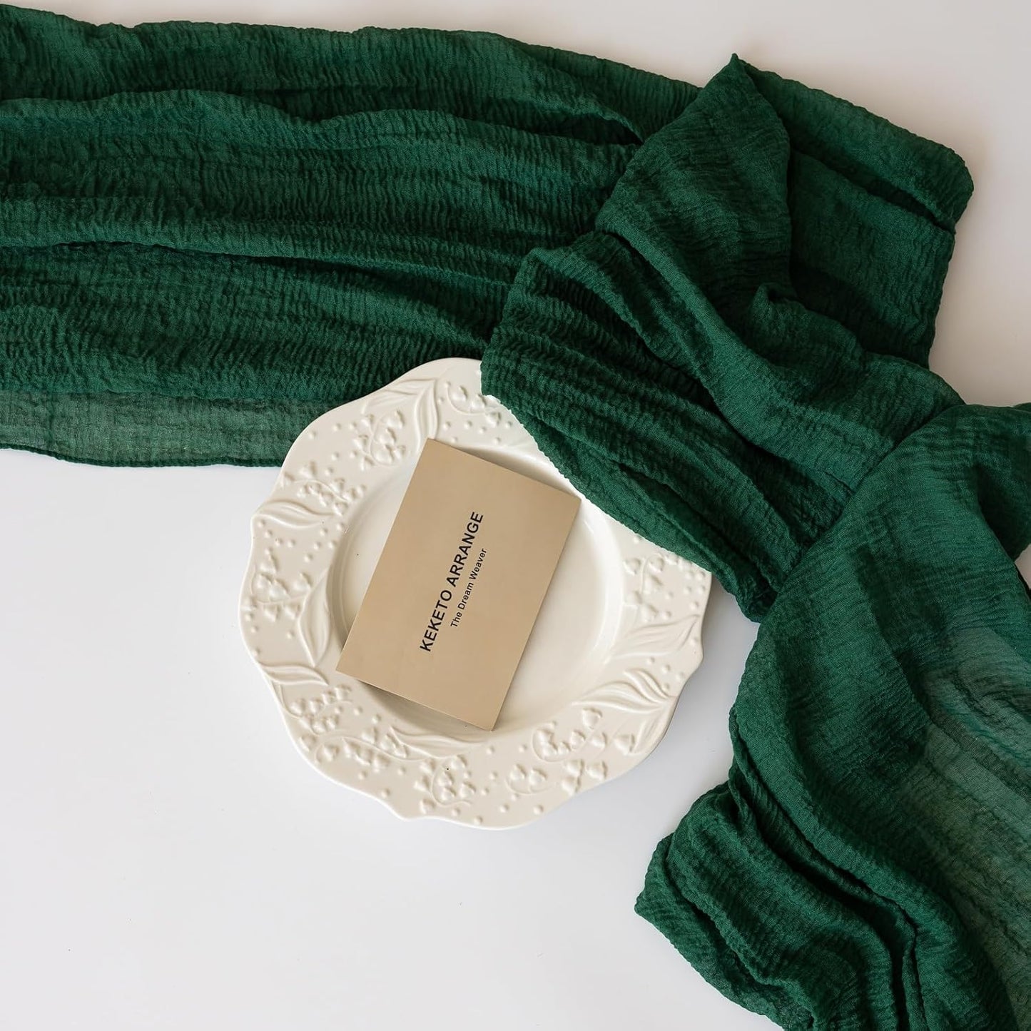 6pcs Emerald Green Cheesecloth Table Runner Gauze 120 Inch 10 FT Rustic Boho Cheese Cloth Runner for Wedding Baby Shower Bridal Shower Birthday Party Long Sheer Home Decorations