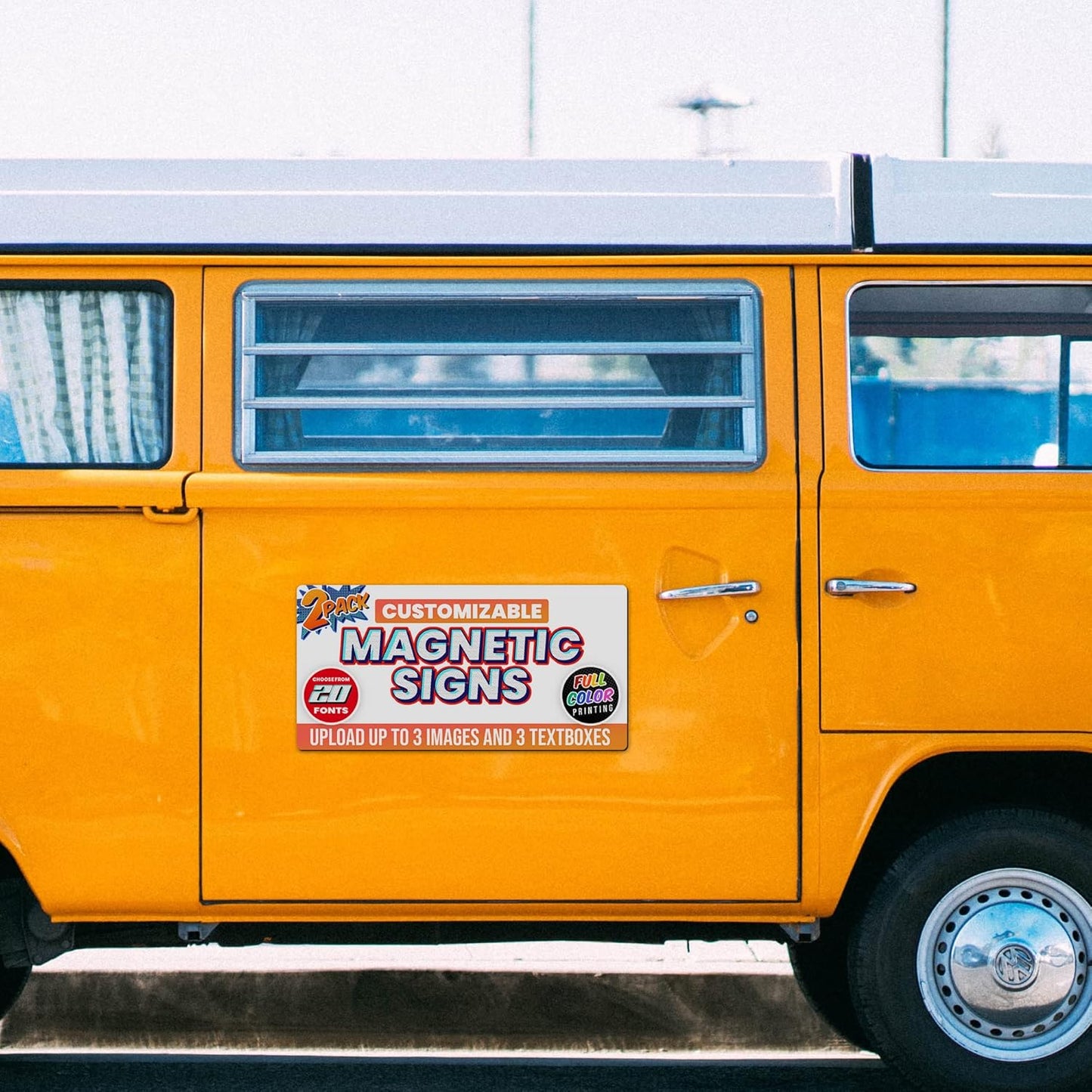 2-Pack,12"x24" Custom Magnet Signs in Full Color for Business and Advertising, 30 mil Customized Vinyl Car Magnets, Personalized Magnetic Sheets for Company Storefront & Vehicles (Rounded Corners)