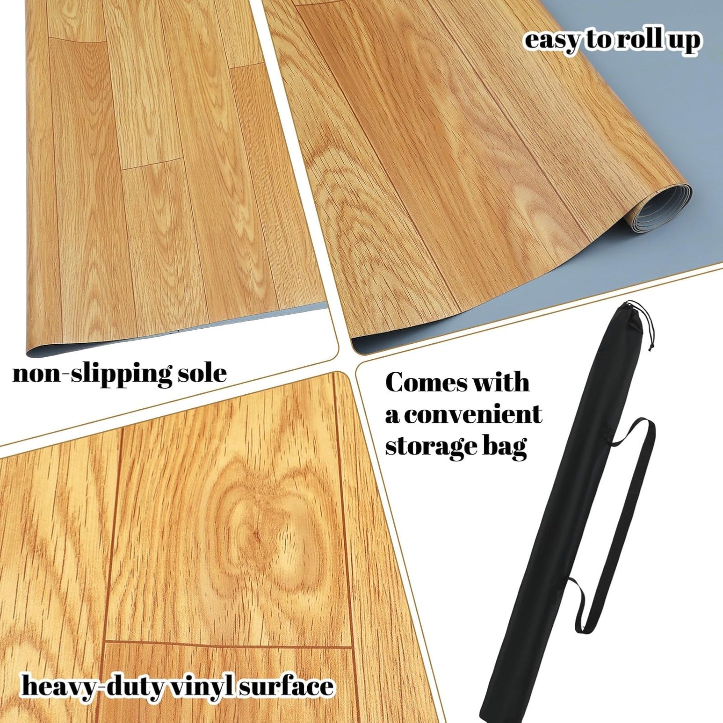 Portable Dance Floor Smooth Ballet Floor Vinyl Dance Mat for Home Stage Studios Kids Adults Practice Improve