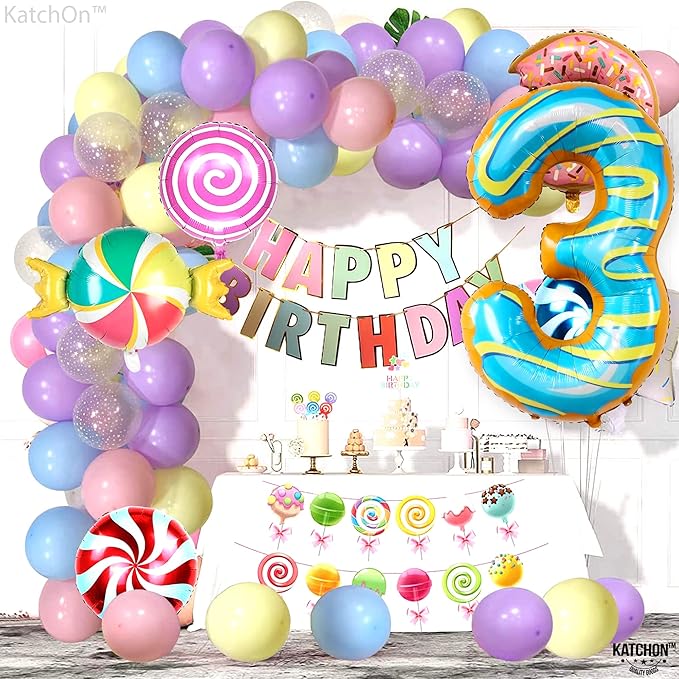 KatchOn, Huge Donut Number 3 Balloon - 40 Inch | Number 3 Donut Balloon | donut Birthday Party Decorations | 3rd Birthday Party Decorations | birthday decorations for women