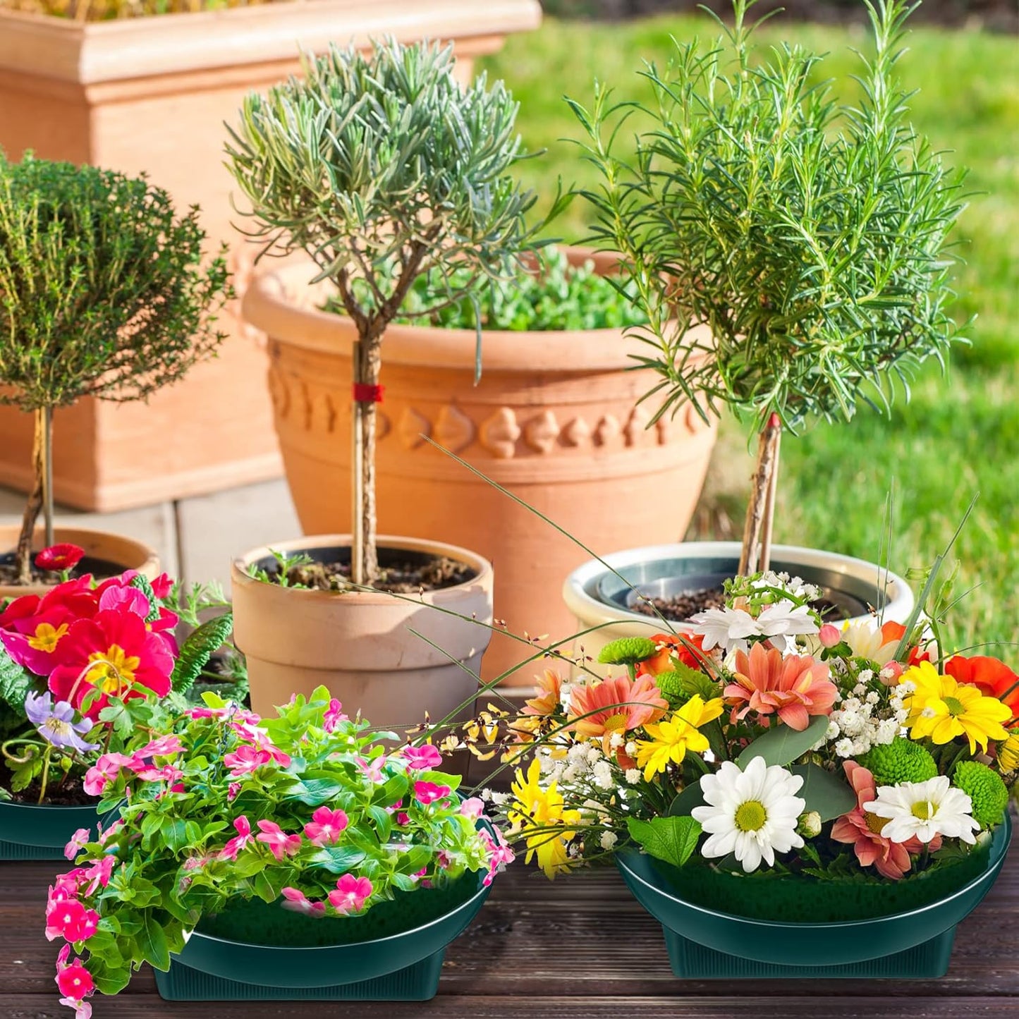 Karenhi 12 Pcs Floral Supplies Green Bowls for Flower Arrangements Large Size 6.3 Inch Floral Foam Bowls for Arrangements Holiday Wedding Fresh Flower Decoration Supplies (Foam Not Include)