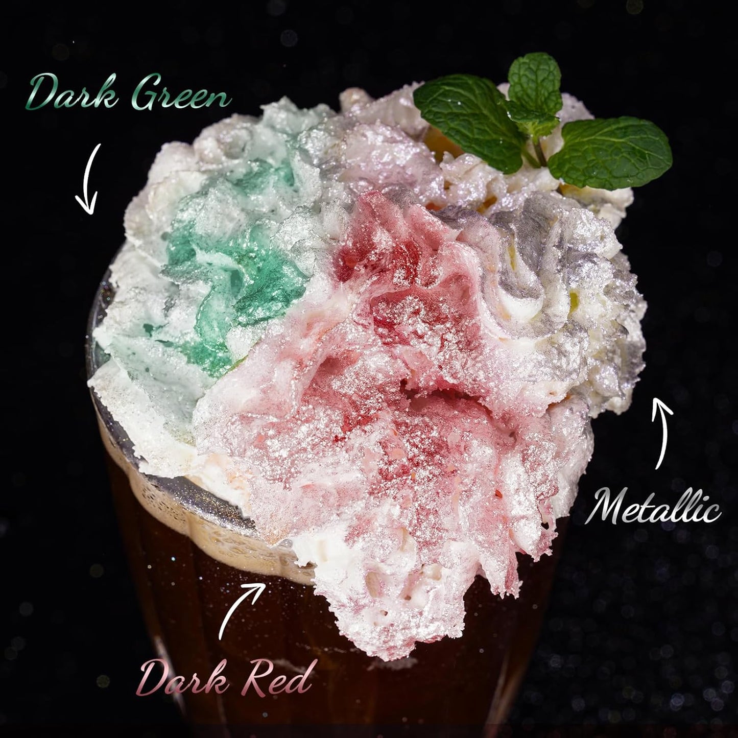 NiHome Edible Food-Grade Glimmer Powder Glitter Luster Dust Metallic Food Decorating Sprinkle Glimmery Dust for Drink Wine Beverage Cake Candy Dessert Bakery Restaurant Vegan (0.18oz/5g, Dark Red)