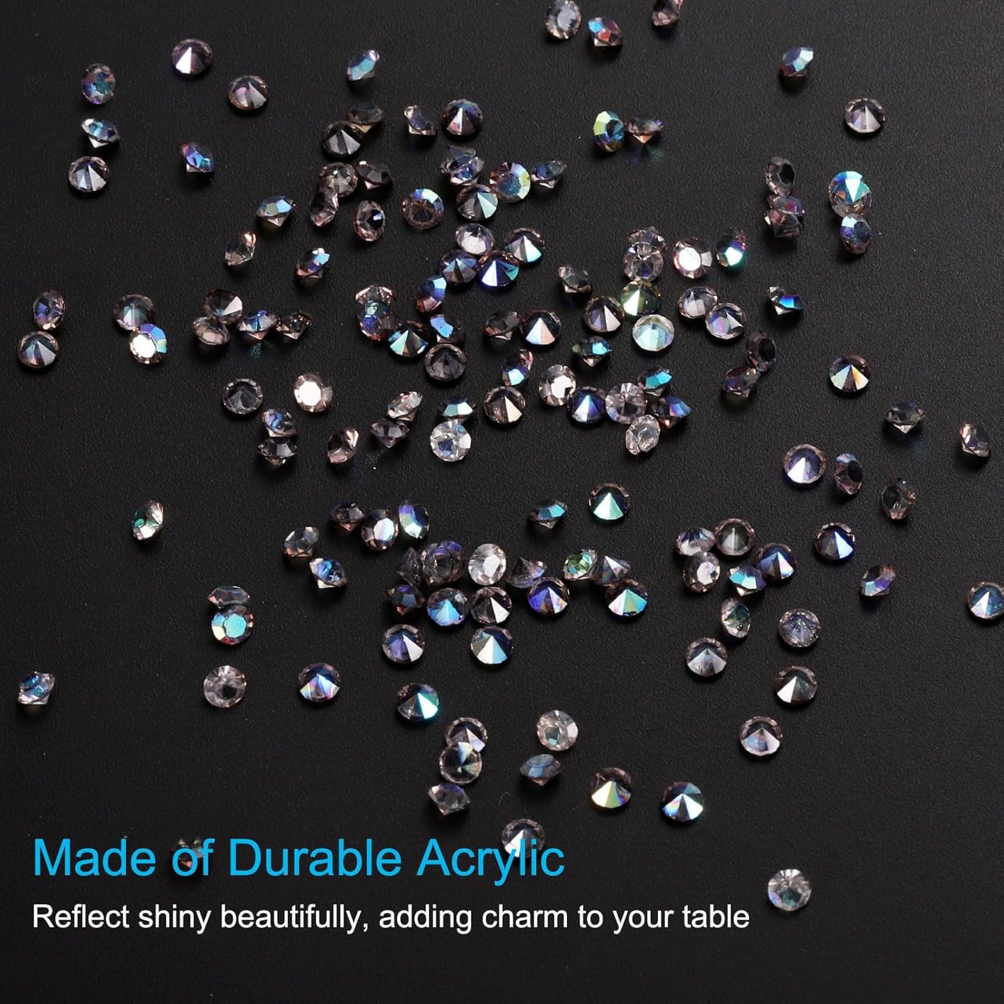 PATIKIL 14000Pcs Wedding Table Scatter Confetti Crystals 3mm Acrylic Diamonds Vase Fillers Gems for Table Centerpiece Decorations Bridal Shower Party, Gray AB