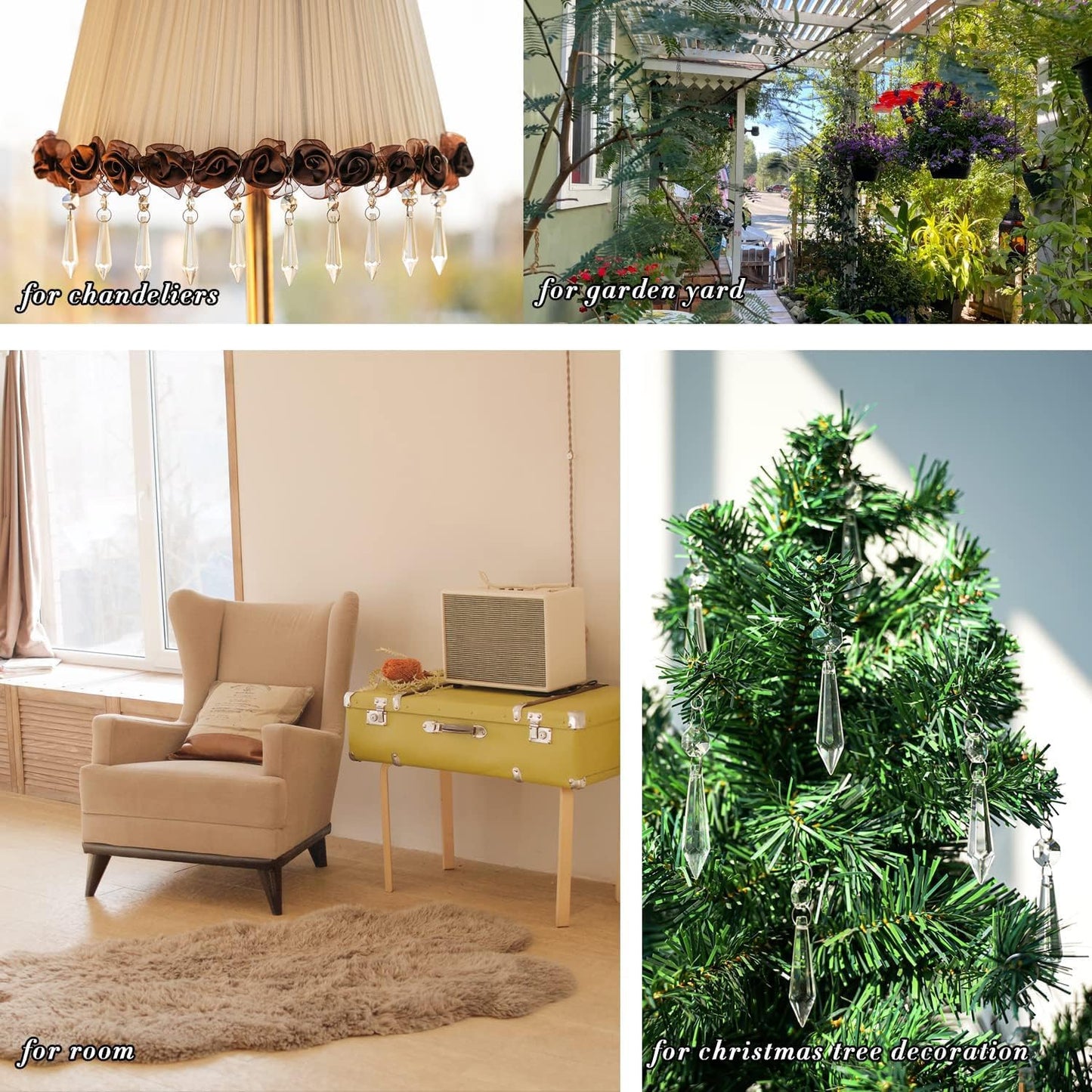 20PCS Clear Chandelier Icicle Crystal Prisms,55mm Chandelier Crystals Replacement,Crystals for Chandeliers with Hooks for Windows Wedding Lamp Decoration