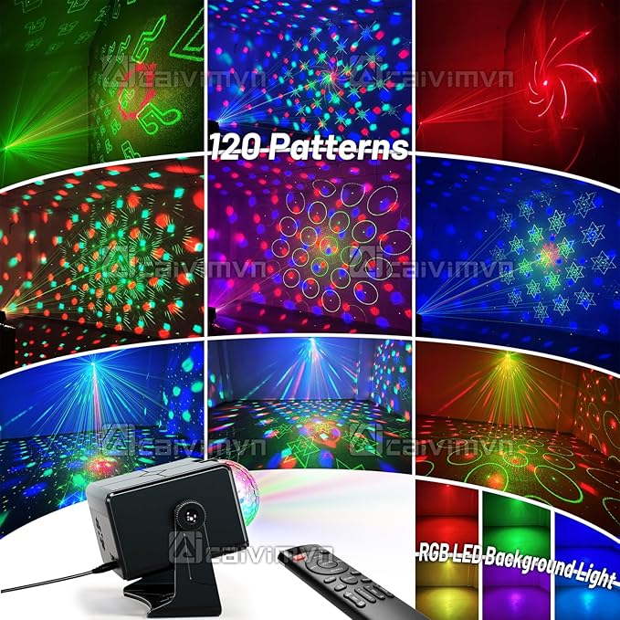 Party Lights DJ Disco Ball & LED Stage Strobe Light with Sound-Activated 10ft USB-C Cable,Remote,Disco Lights for Parties Indoor/Outdoor Use,Birthday,Dance,Clubs,Bar,Weddings, Holidays Décor