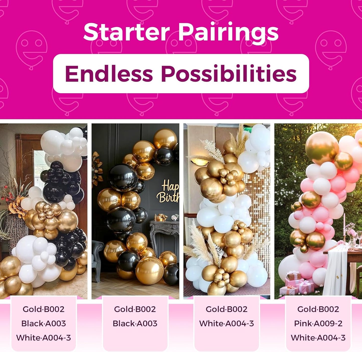 Bezente Metallic Gold Giant Balloons 36 Inch - 8 Pack Jumbo Chrome Gold Balloons Large Round Gold Latex Balloons for Photo Shoot Wedding Bridal Shower Graduation Birthday Christmas Party Decorations