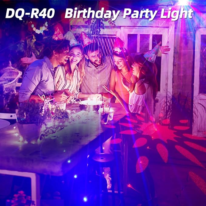 Party Lights, Sound Activated Stage Laser Lights with Remote Control, Disco DJ Lights Strobe Light Rave - Dance Floor Light Rotating with Patterns for Christmas Wedding Birthday