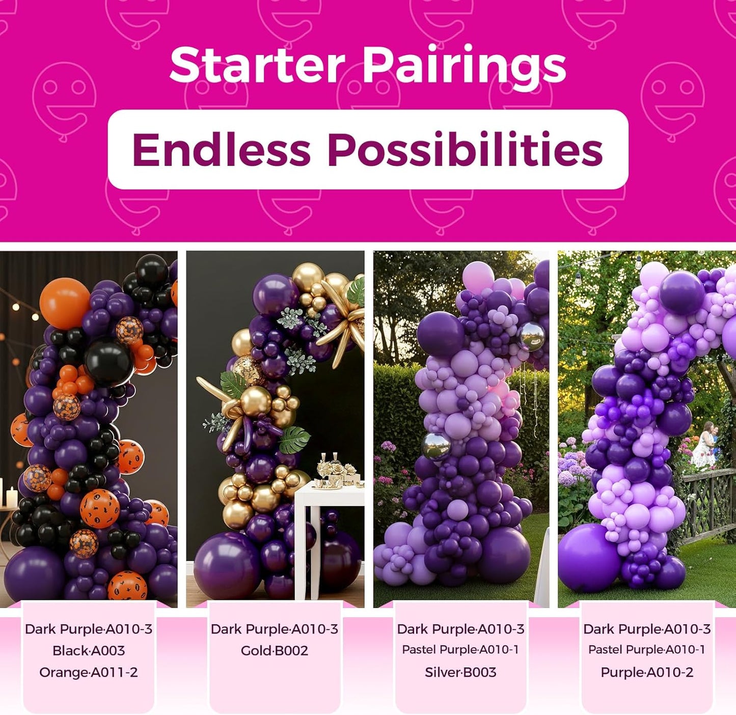 Bezente Dark Purple Latex Party Balloons - 30 Pack Large Thick Purple Balloons Big Round Purple Latex Balloons for Graduation Halloween Wedding Birthday Party Decorations