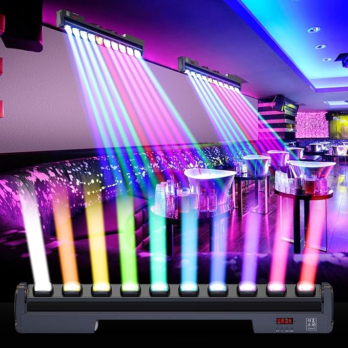 4 in 1 LED Wall Washer Light,250W Moving Head Light Dj Lights Bar Alloy Y axis 120° Beam Protection IP20 Stage Lights Bar with DMX Control Auto Sound Activated for Wedding Party
