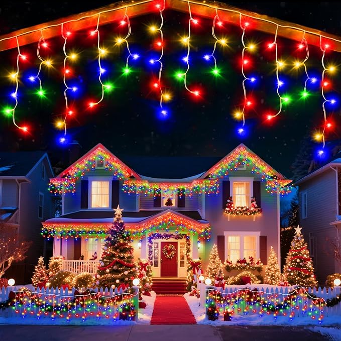 98 Ft String Lights for Outside, 960 LED Christmas Lights Outdoor Plug in, Christmas String Lights with 8 Modes & Timer for Holiday, Party, Wedding, House, Patio, Outdoor Decor(Multicolor)
