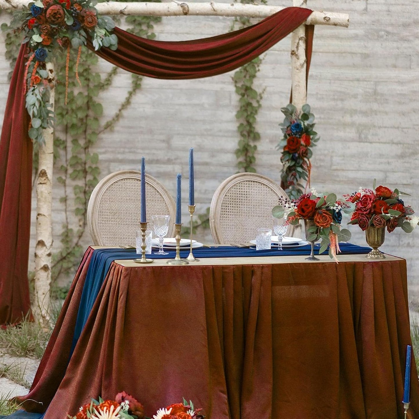 10 x 10 Feet Rust Backdrop Curtain for Partie, Background Curtains for Photoshoot, Birthday, Wedding, Halloween, Thanksgiving, Christmas Day, New Year Party Decorations 5Ft x 10Ft, 2 Panels